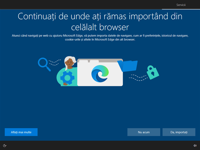 Permite importul de date din alt browser Ã®n Edge