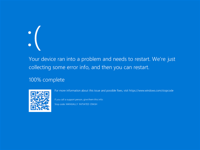 Un ecran BSOD pe un calculator cu Windows 10