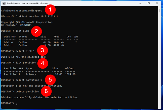 FoloseÈ™te Diskpart Ã®n Linia de comandÄƒ pentru a È™terge o partiÈ›ie