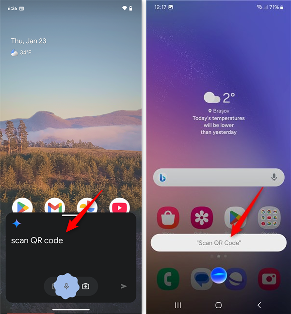 Cere-i lui Gemini de la Google sau lui Bixby de la Samsung sÄƒ scaneze un cod QR