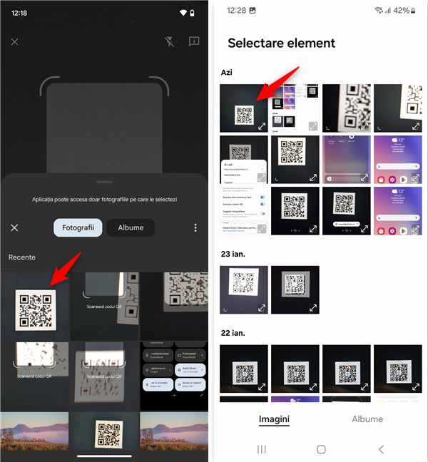 SelecteazÄƒ imaginea cu codul QR