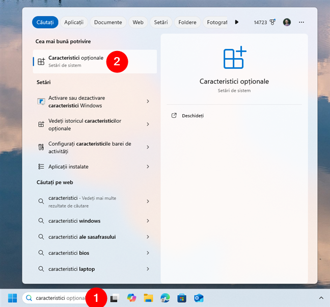 CautÄƒ È™i deschide caracteristici opÈ›ionale Ã®n Windows 11