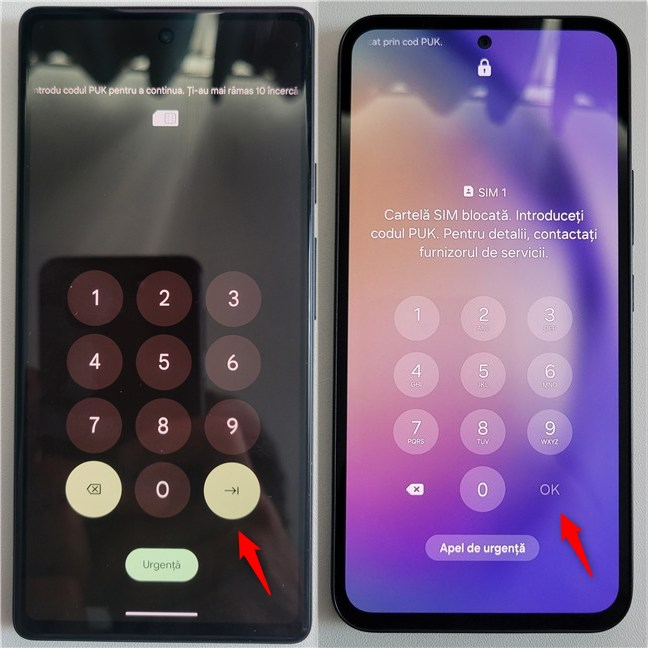 Unde introduci codul PUK pe telefoanele cu Android