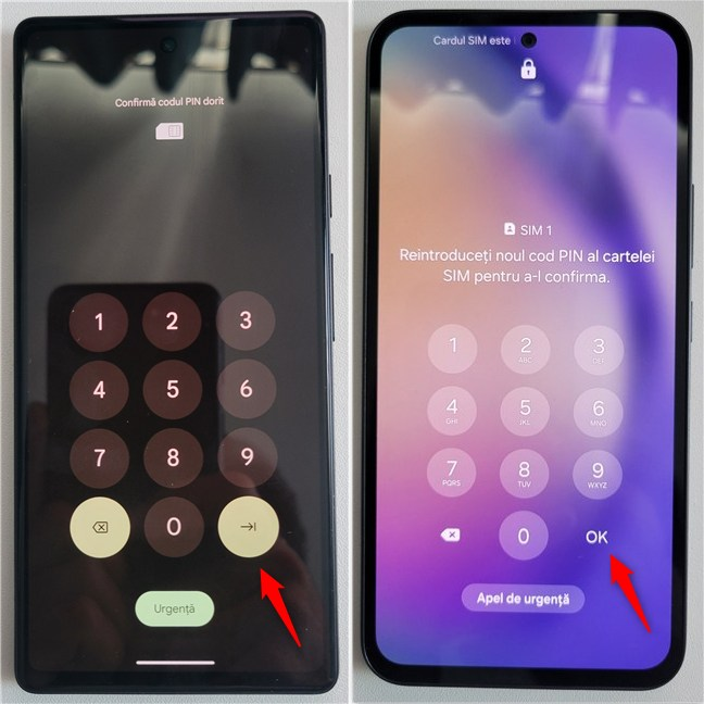 ConfirmÄƒ codul PIN dorit pentru SIM