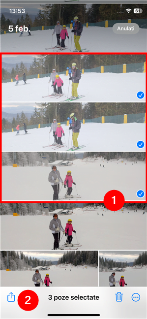 SelecteazÄƒ fotografiile de pe iPhone pe care vrei sÄƒ le partajezi