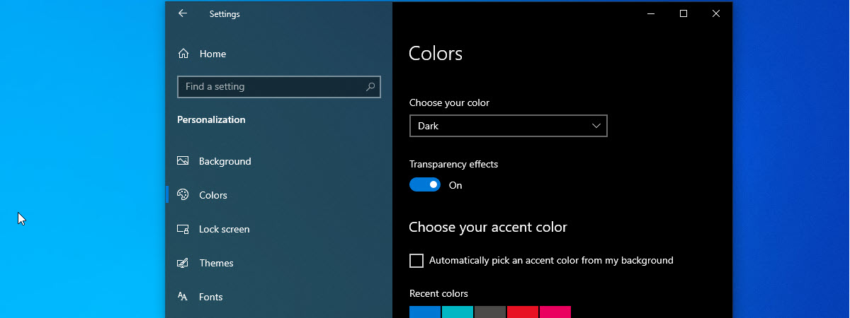 Modul Întunecat în Windows 10