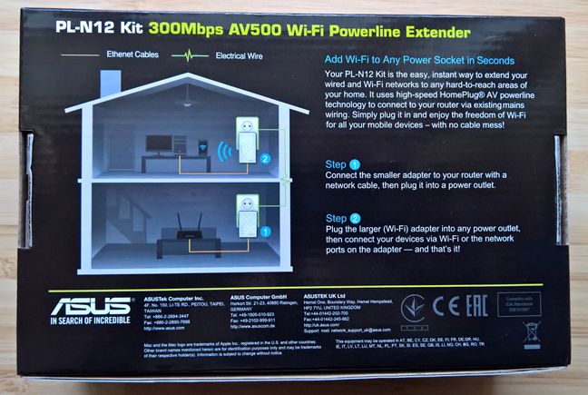 ASUS PL-N12, wireless, WiFi, extender, retea, electrica, adaptor