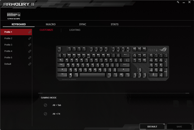 Software-ul ASUS ROG Armoury 2