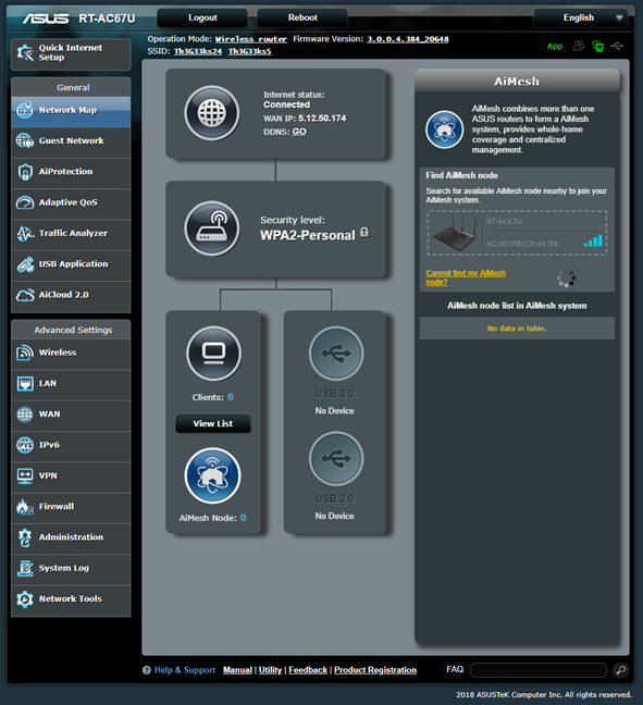 Firmware-ul de pe ASUS RT-AC67U