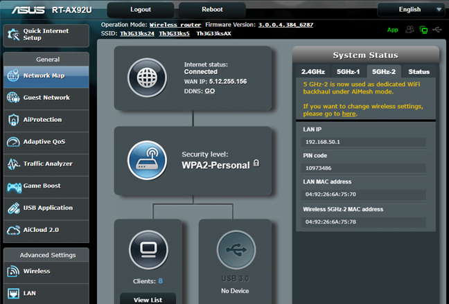 ASUS RT-AX92U folosește a treia bandă drept backhaul (racord) WiFi