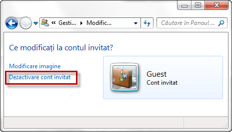 conturi utilizator, guest