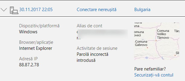 cont, Microsoft, activitatea recenta