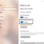 Comutatorul Setați automat fusul orar