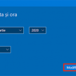 Alege Data și Ora dorite și apasă Modificare