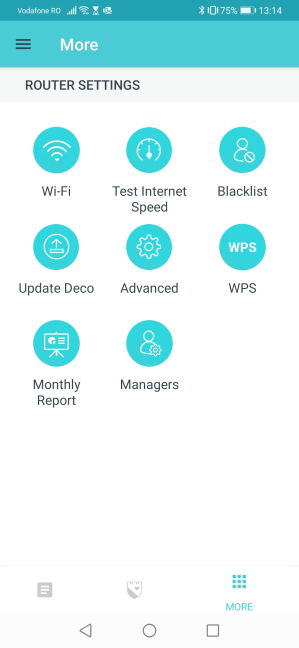 Setările din aplicația TP-Link Deco