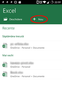 Android, Microsoft, Office, Excel, spreadsheet, creaza, editeaza, salveaza