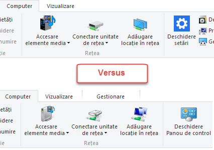 File Explorer, diferente, Windows 10, Windows 8.1