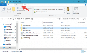 File Explorer, Windows, partajare, fisiere