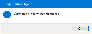 Istoric fișiere a terminat curățarea fișierelor vechi