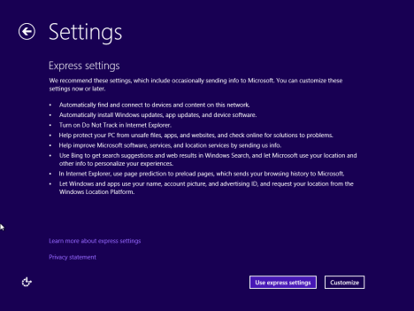 Windows 8.1, RTM, Setup, Instalare, Personalizare