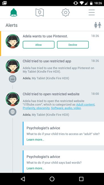 Kaspersky Safe Kids, Android, review, control parental