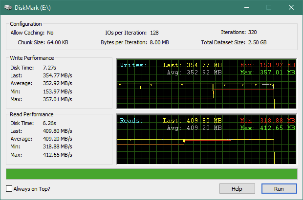 Kingston KC600 2.5&quot; SATA SSD: Rezultate benchmark DiskMark