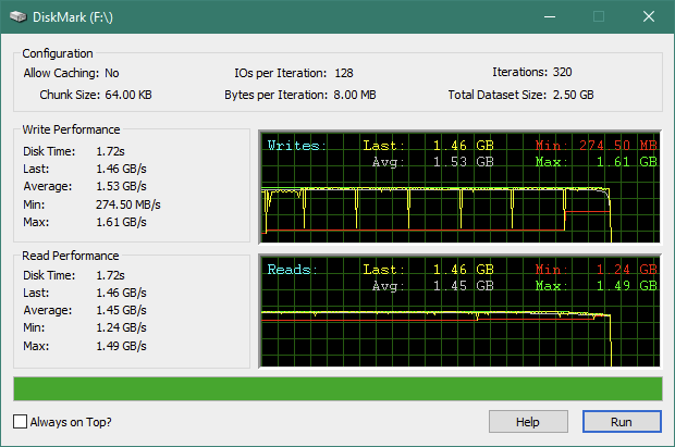 Kingston KC2500 1 TB M.2 NVMe PCIe SSD: Rezultate benchmark DiskMark