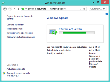 Windows Update, actualizari, instalate, ascunse