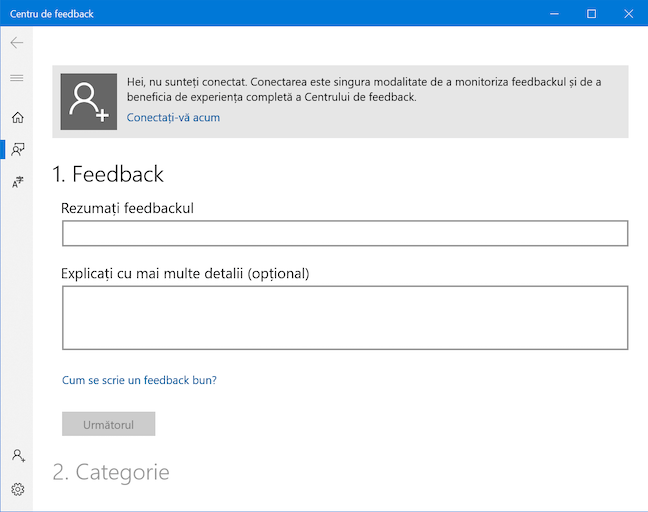 Folosește Centrul de feedback pentru a-ți spune părerea