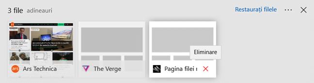 Microsoft Edge, Windows 10, file, deoparte