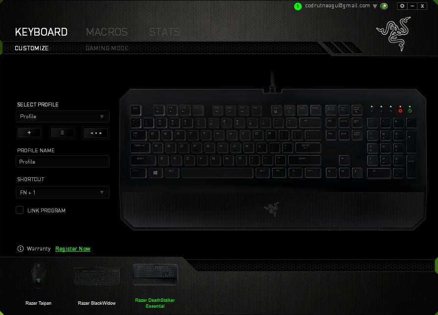 Razer DeathStalker Essential, tastatura, gaming, taste, pareri, review, performante