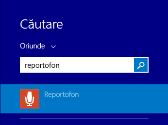 reportofon, inregistrare sunete, Windows 8.1, aplicatie, editare, partajare