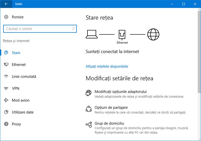 Windows 10, Setari, aplicatie, noutati