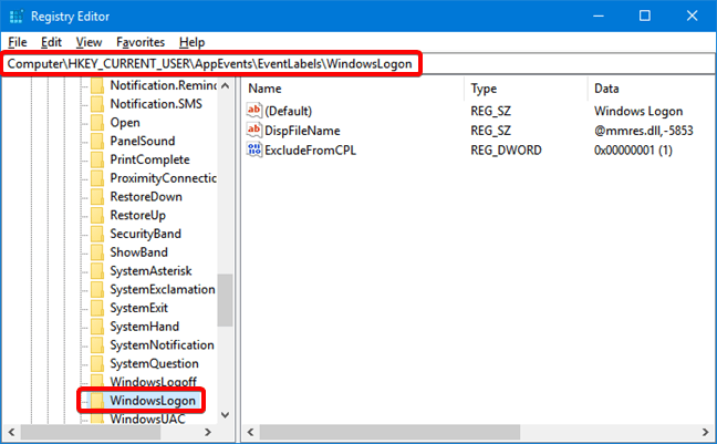 Navighează la WindowsLogon în Registry Editor