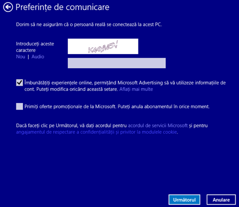 Windows 8.1, Setari PC, transforma, cont local, cont Microsoft