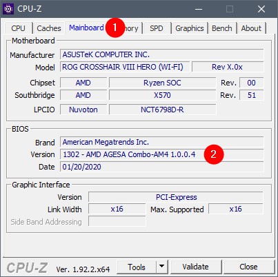 Verifică versiunea de BIOS în CPU-Z