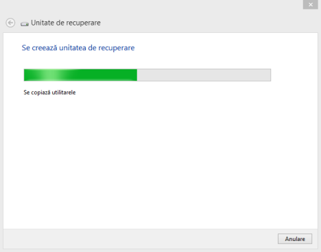 Recuperare sistem, memorie flash USB, unitate recuperare, creator medii de recuperare, Windows 8, Windows 8.1