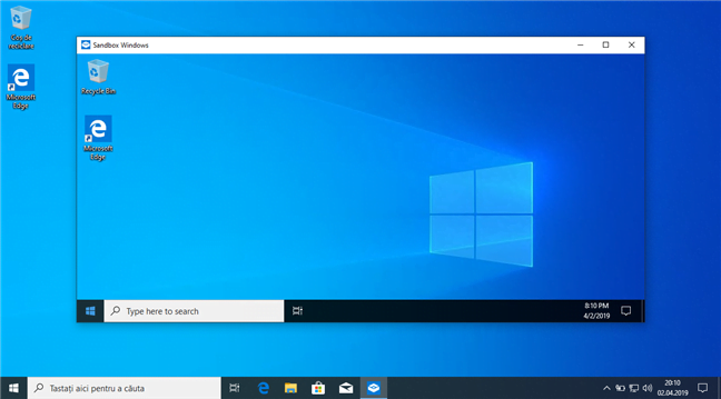 Windows Sandbox în Windows 10 May 2019 Update