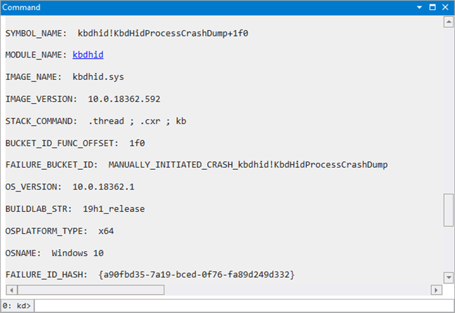 Informațiile afișate de SYMBOL_NAME, MODULE_NAME, and IMAGE_NAME