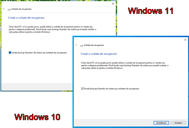 Crearea unei unitÄƒÈ›i de recuperare USB este la fel Ã®n Windows 11 È™i Windows 10