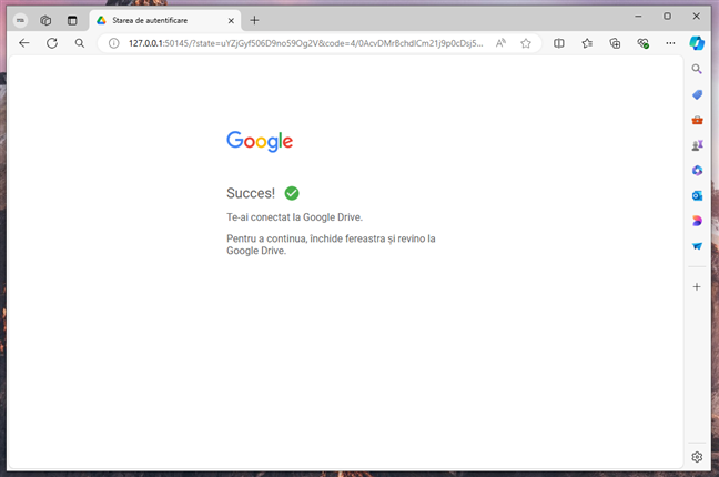 Te-ai conectat la Google Drive