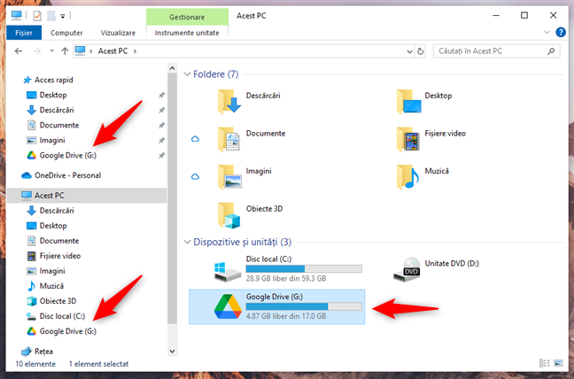 Google Drive a fost adÄƒugat la File Explorer