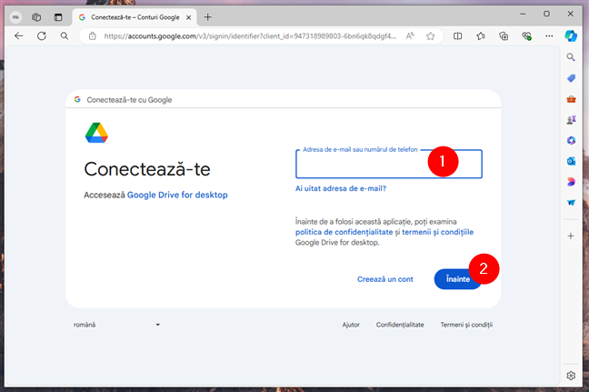 Introdu adresa ta de Gmail