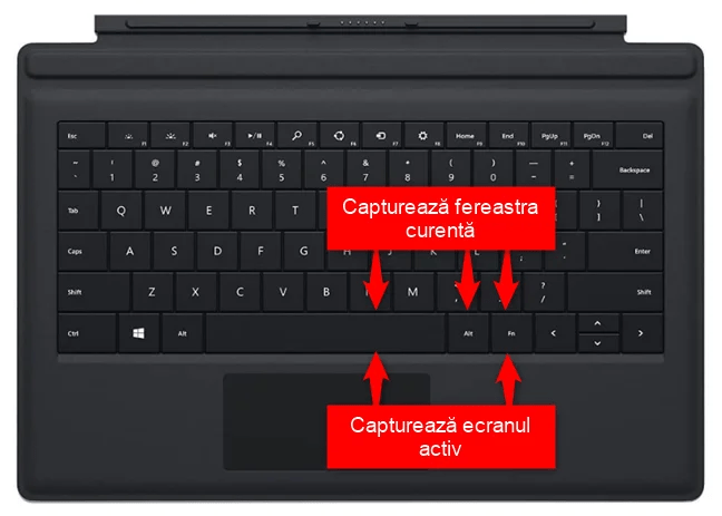 CombinaÈ›ii de taste pentru capturi de ecran pe un Surface Type Cover (1)