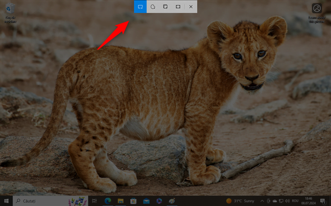 Capturarea ecranului Ã®n Windows 10 cu Decupare È™i schiÈ›are
