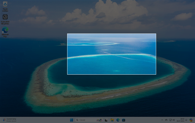 Screenshot al unei regiuni Ã®n Windows 11