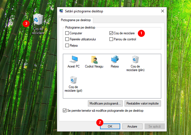 Cum afiÈ™ezi pictograma CoÈ™ de reciclare Ã®n Windows