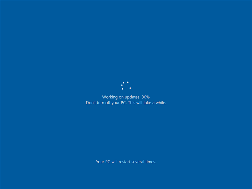 Finalizarea procesului de actualizare la Windows 10 dureazÄƒ cÃ¢teva minute