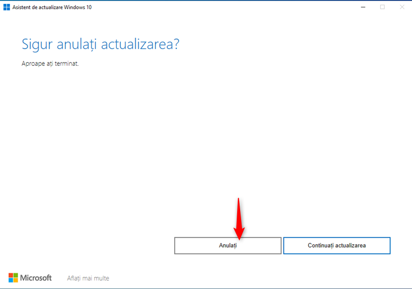 Cum anulezi actualizarea de Windows 10