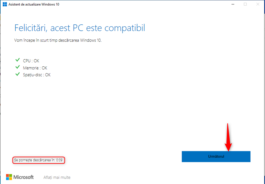 Asistentul de actualizare Windows 10 verificÄƒ dacÄƒ PC-ul tÄƒu este compatibil cu Windows 10 22H2